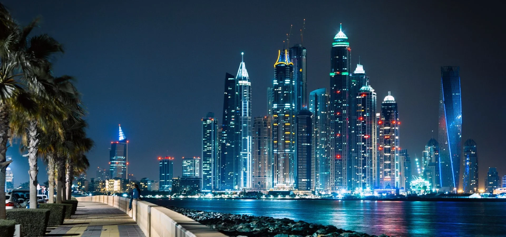 Dubai skyline at night